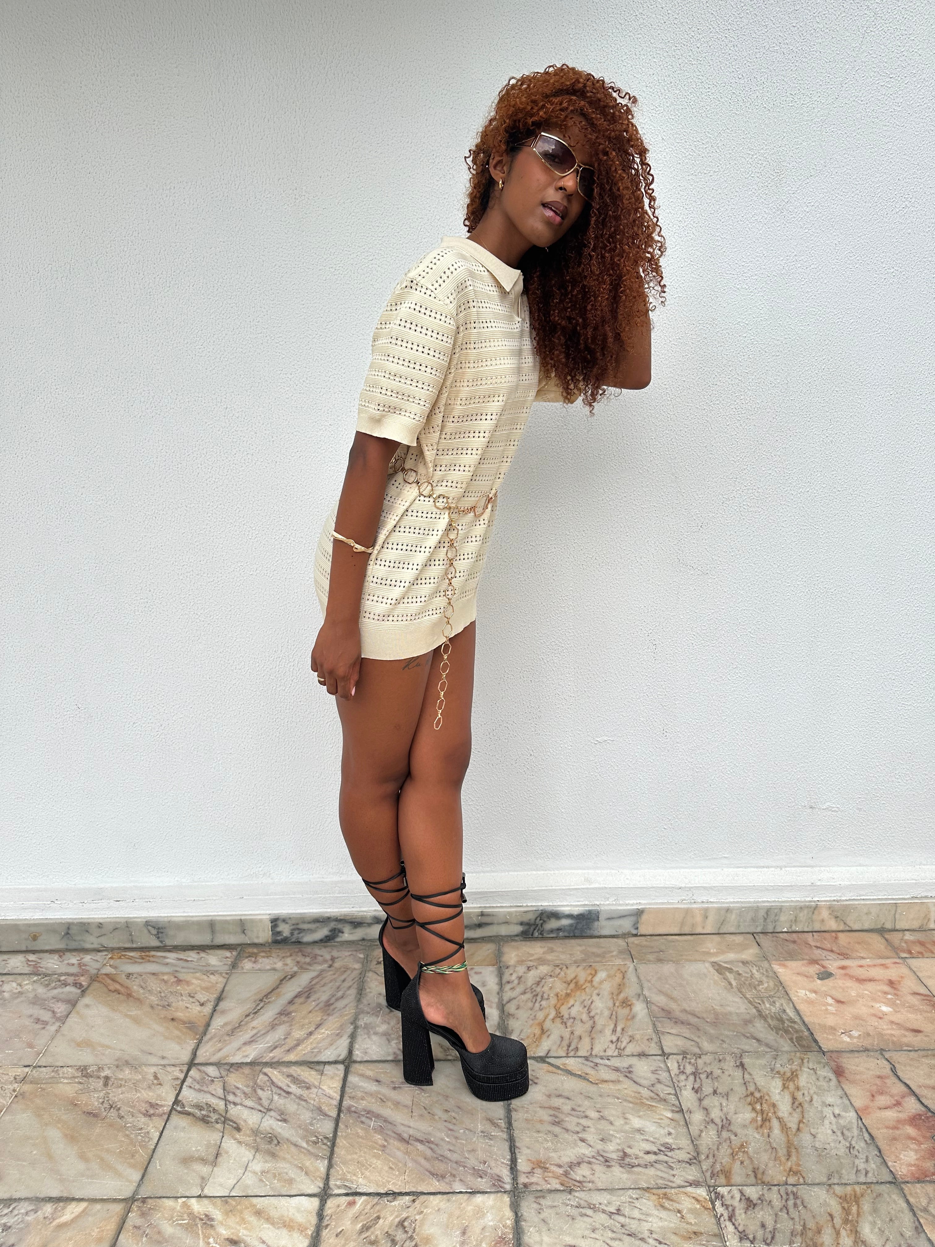 Polo Tricot Bege Seconde Saison