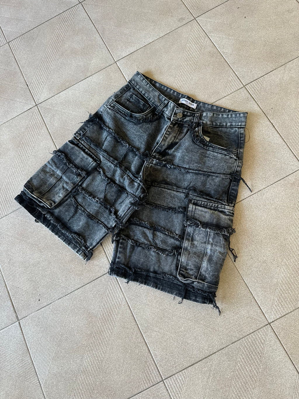 Calções Cargo Denim Wash