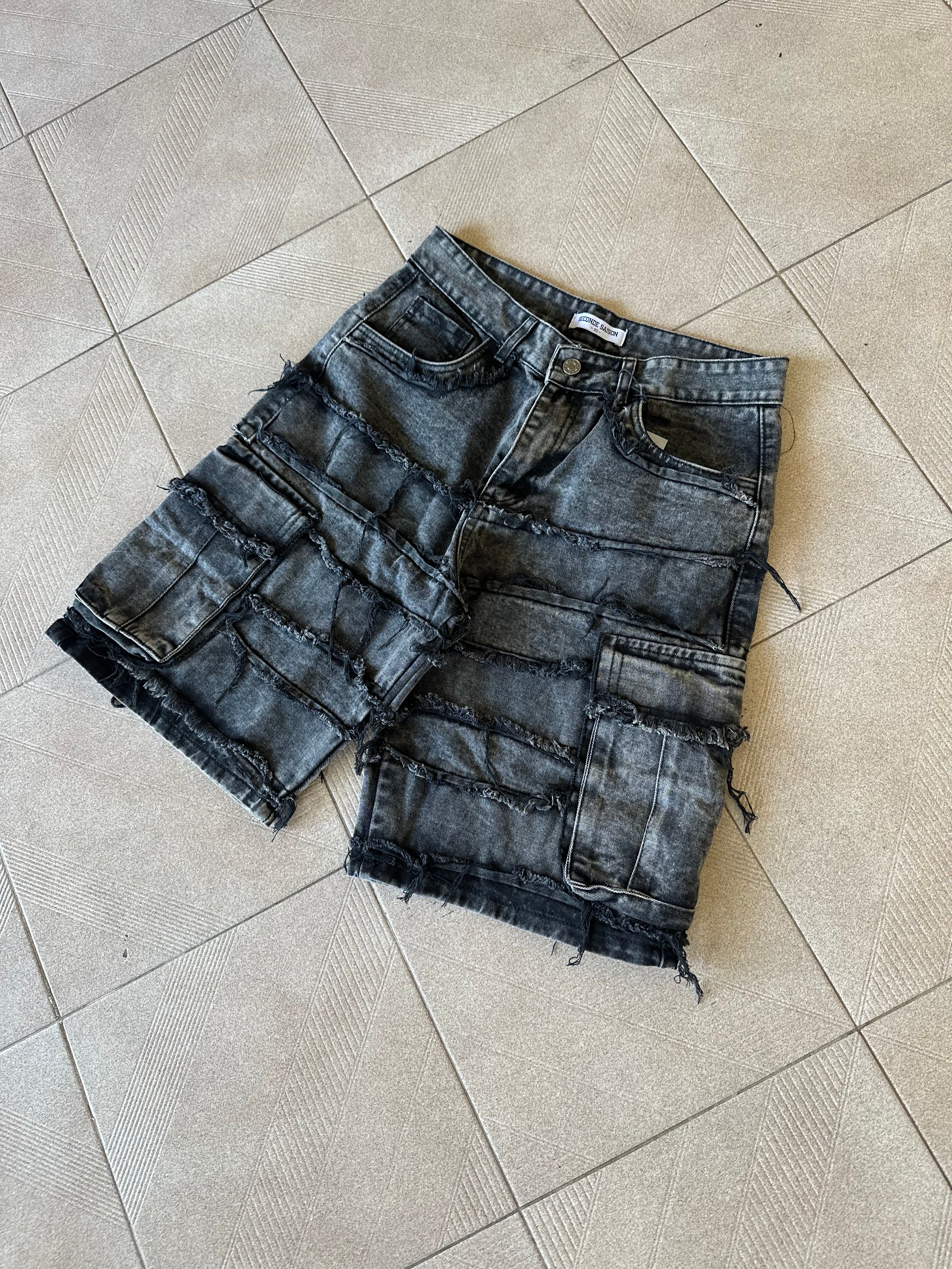 Calções Cargo Denim Wash