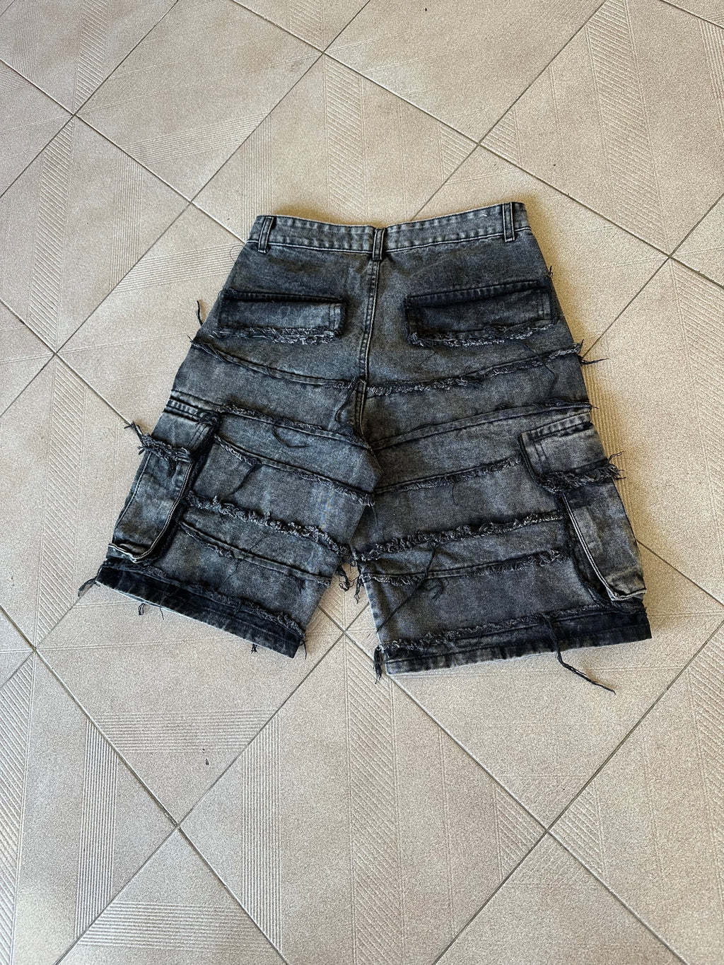 Calções Cargo Denim Wash