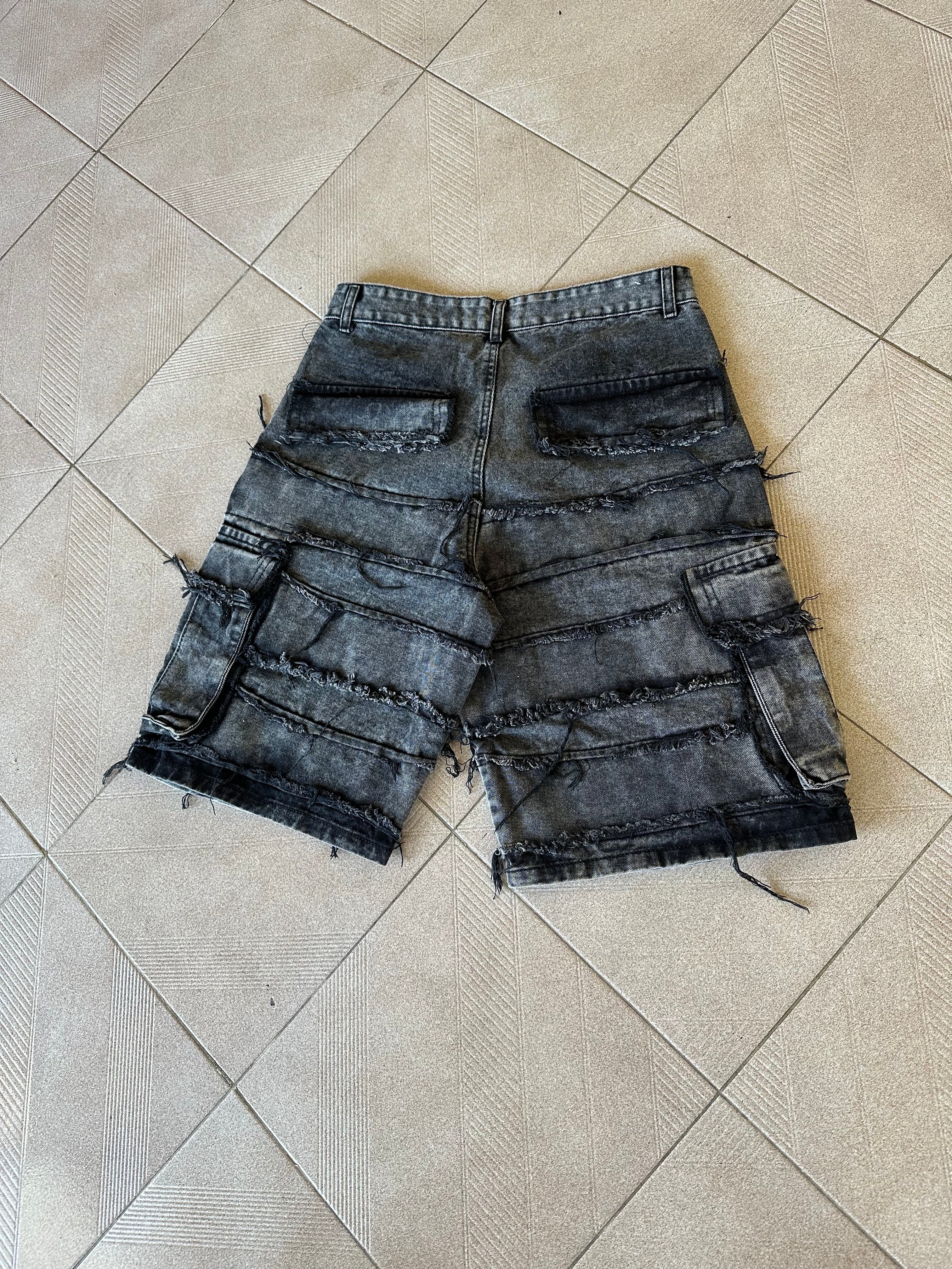 Calções Cargo Denim Wash