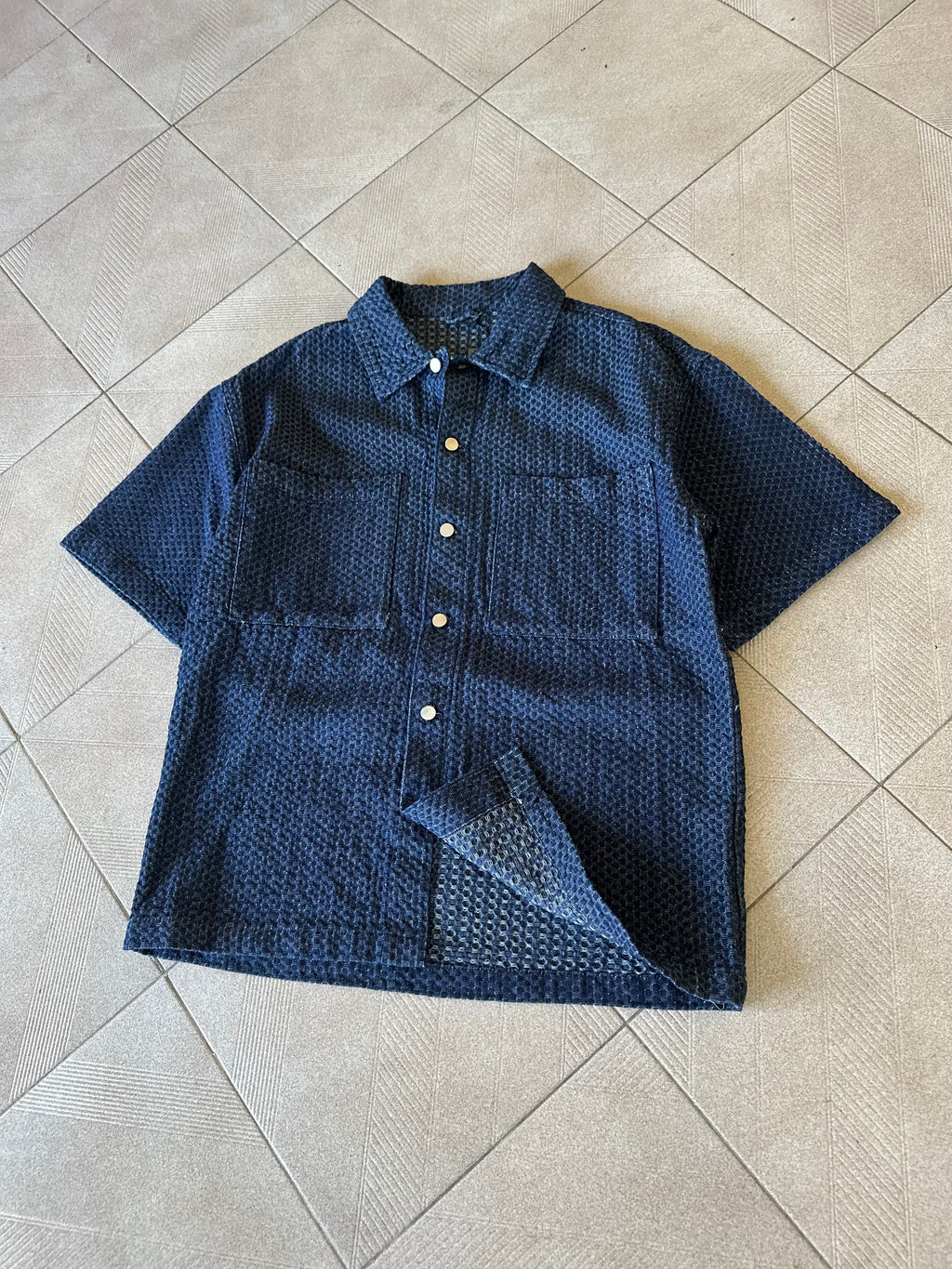 Camisa Texturizado Azul Marinho
