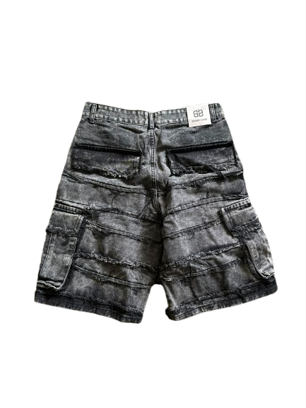 Calções Cargo Denim Wash