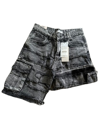 Calções Cargo Denim Wash