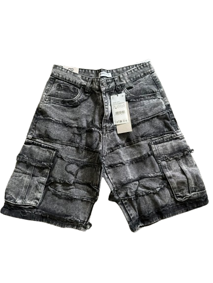 Calções Cargo Denim Wash
