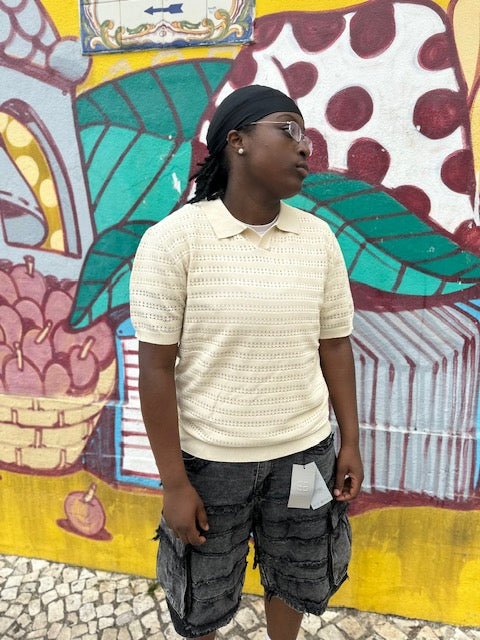 Polo Tricot Bege Seconde Saison