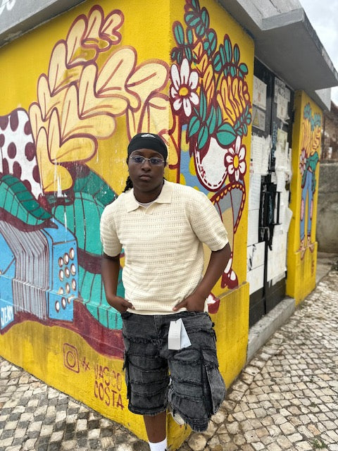 Calções Cargo Denim Wash